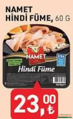 NAMET HİNDİ FÜME 60 G fiyat ve kampanya bilgisi